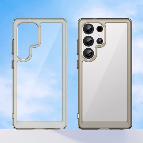 Etui silikonowe z żelową ramką do Samsung Galaxy S25 Ultra Outer Space Case - przezroczysto czarne