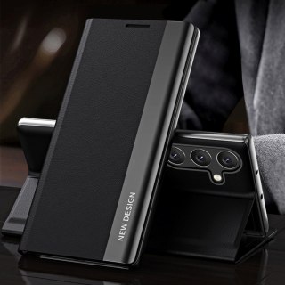 Etui z klapką i podstawką do Samsung Galaxy S24 FE Sleep Case Pro - czarny HURTEL