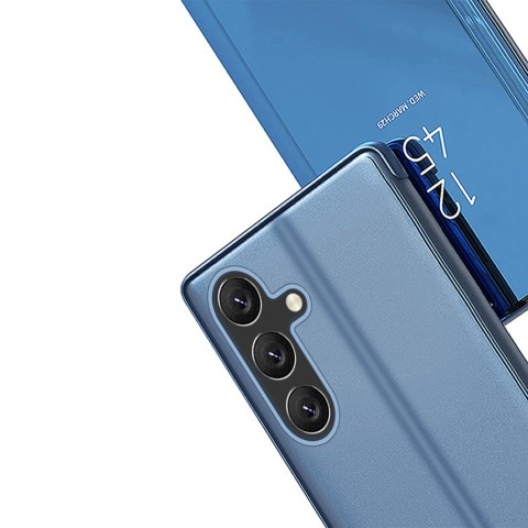 Etui pokrowiec z klapką do Samsung Galaxy S25+ Clear View Case - niebieski HURTEL