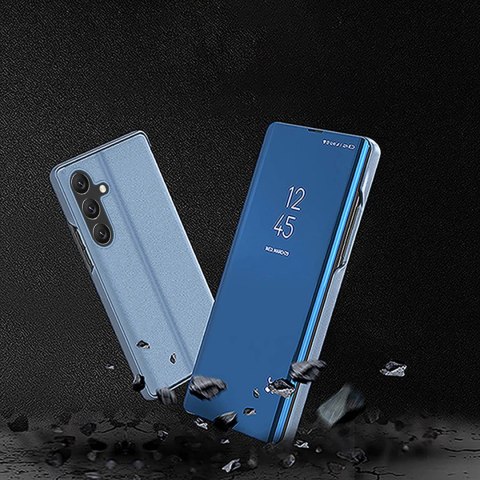 Etui pokrowiec z klapką do Samsung Galaxy S25+ Clear View Case - niebieski HURTEL