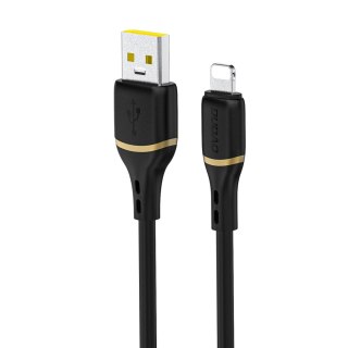 Kabel przewód z oplotem z miękkiego silikonu USB-A - iPhone Lightning 30W 1m - czarny DUDAO