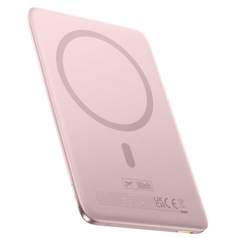 Powerbank 5000mAh 20W Ultra-Slim z kablem USB-C MagSafe 60W 30cm - różowy BASEUS