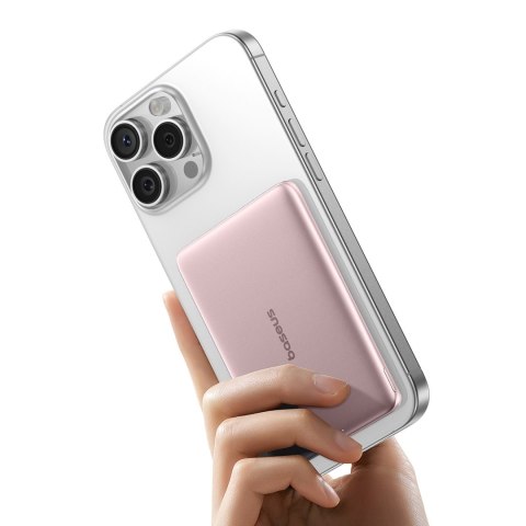 Powerbank 5000mAh 20W Ultra-Slim z kablem USB-C MagSafe 60W 30cm - różowy BASEUS