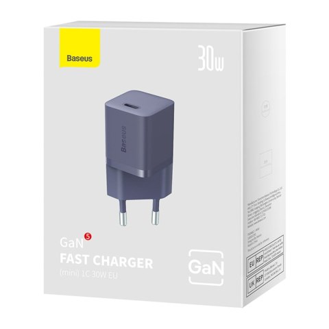 Ładowarka sieciowa USB-C GaN5 30W EU - fioletowa BASEUS