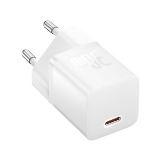 Ładowarka sieciowa USB-C GaN5 30W z kablem USB-C 100W 1m - biała BASEUS