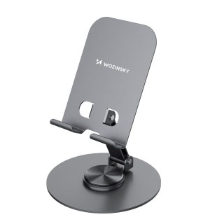 Podstawka stojak obrotowy metalowy pod telefon tablet - szary WOZINSKY