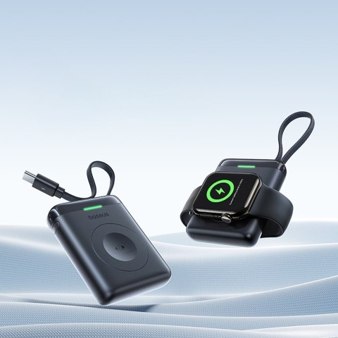 Powerbank 1640 mAh 5W EnerFill FW11 do Apple Watch z wbudowanym kablem - czarny BASEUS