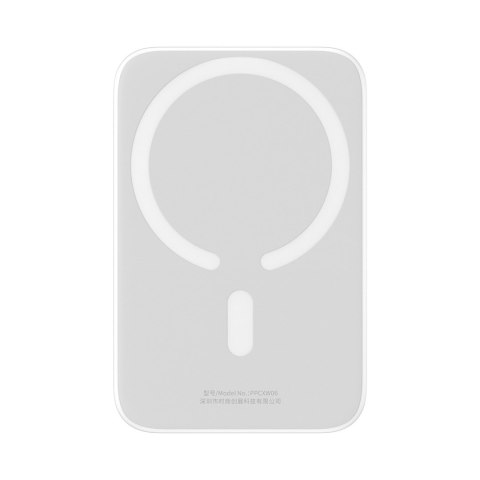 Powerbank magnetyczny 6000mAh 20W Airpow z kablem Baseus Simple USB-C - USB-C 30cm - biały BASEUS