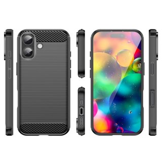 Etui pokrowiec na iPhone 17 Carbon Case - czarny HURTEL
