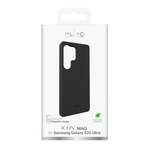 Etui silikonowe case do Samsung Galaxy S25 Ultra Icon Mag MagSafe - czarny PURO