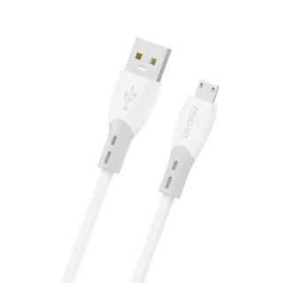 Kabel przewód z silikonowym oplotem USB-A - micro USB L25SM 3A 1m - biały DUDAO