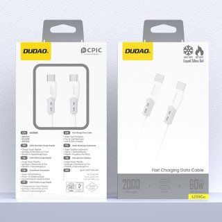 Kabel przewód z silikonowym oplotem USB-C L25SC 60W 2m - biały DUDAO