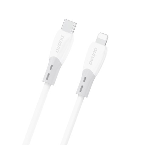 Kabel przewód z silikonowym oplotem USB-C - iPhone Lightning L25SX 30W 1m - biały DUDAO