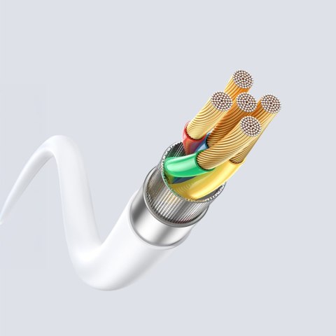 Kabel przewód z silikonowym oplotem USB-C - iPhone Lightning L25SX 30W 1m - biały DUDAO
