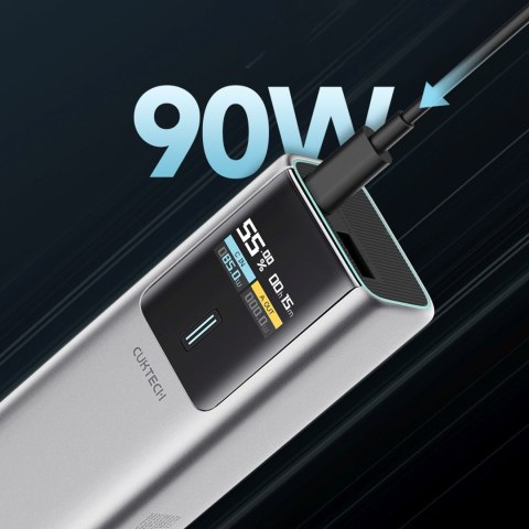 Powerbank 10000mAh USB-C USB-A 150W - szary CUKTECH