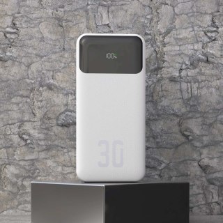 Powerbank 30000mAh USB-A USB-C K15Max PD 22.5W z kablami USB-C iPhone Lightning - biały DUDAO