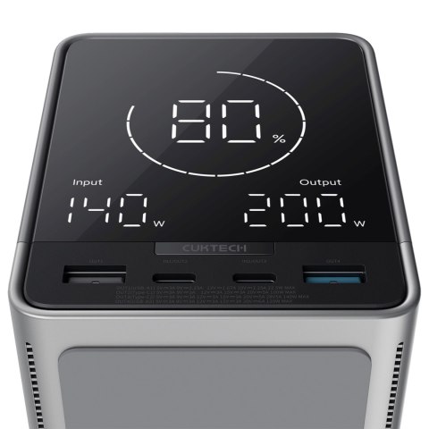 Powerbank z ładowaniem bezprzewodowym 40000mAh USB-C USB-A 300W - czarny