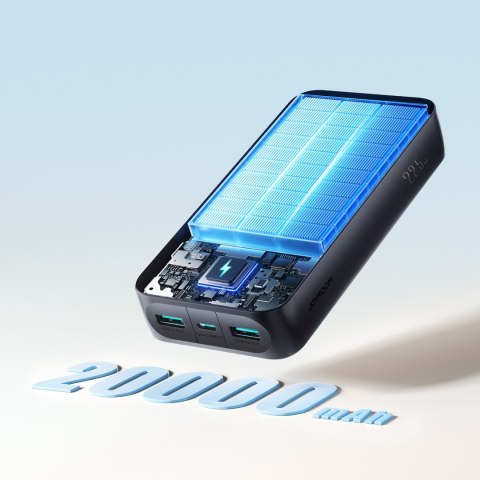 Powerbank z wyświetlaczem cyfrowym 20000mAh USB-A USB-C 22.5W - czarny