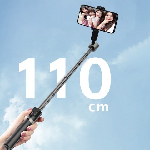 Selfie stick kijek do zdjęć ze statywem pilotem Bluetooth 1.1 m - czarny DUDAO