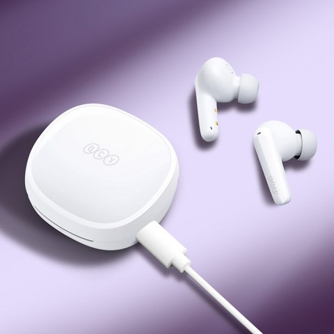 Słuchawki dokanałowe bezprzewodowe T13X ENC IPX5 Bluetooth - białe QCY
