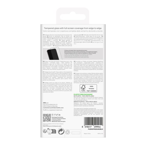 Szkło hartowane do Samsung Galaxy S25 Ultra z czarną ramką Frame Tempered Glass PURO