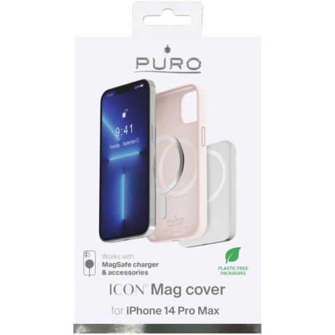 Etui silikonowe do iPhone 14 Pro Max Icon Mag MagSafe - różowe PURO