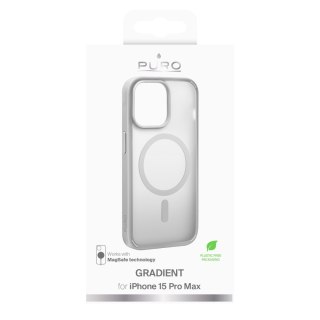 Etui silikonowe do iPhone 15 Pro Max Gradient MagSafe - srebrne PURO