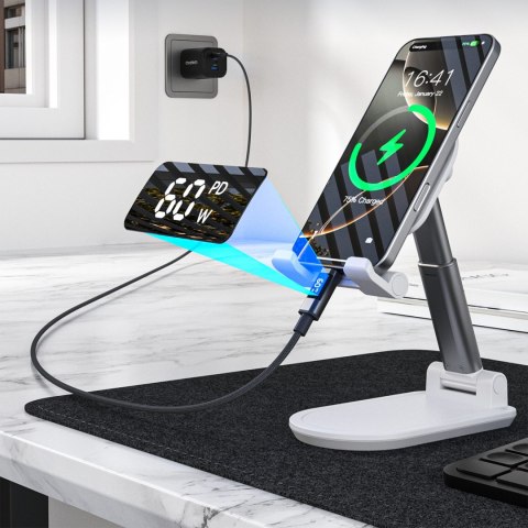 Kabel przewód USB-C z wyświetlaczem PD 60 W 1.2 m - czarny CHOETECH