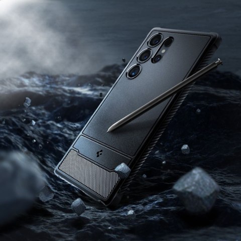 Etui pokrowiec na Samsung Galaxy S24 Ultra Rugged Armor - czarny mat SPIGEN