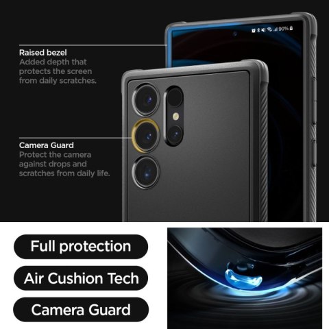 Etui pokrowiec na Samsung Galaxy S24 Ultra Rugged Armor - czarny mat SPIGEN