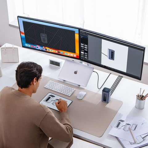 HUB stacja dokująca 12w1 USB-C do USB-C USB-A HDMI DisplayPort Rj45 - szara BASEUS
