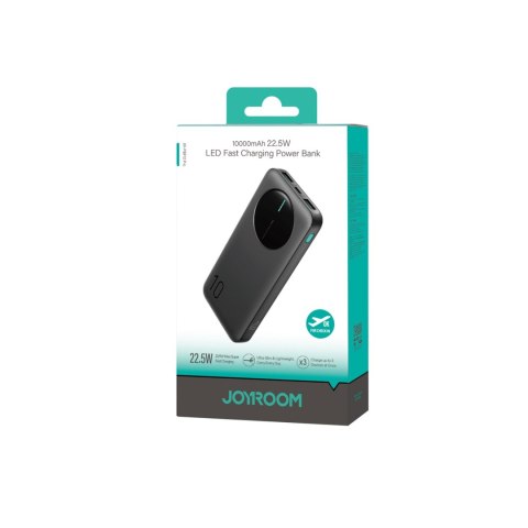Powerbank 10000mAh 22.5W USB-A USB-C z wyświetlaczem cyfrowym - czarny