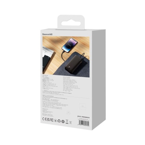 Powerbank 20W 30000mAh USB-A USB-C Airpow Fast Charge z kablem USB-C 30cm - czarny BASEUS