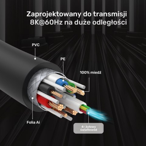 Kabel optyczny HDMI 2.1 AOC 8K 120Hz 15m; C11085GY01-15M