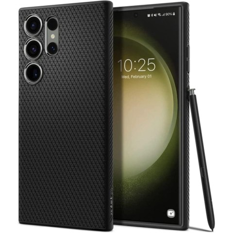 Etui pokrowiec na Samsung Galaxy S23 Ultra Liquid Air - czarny mat SPIGEN