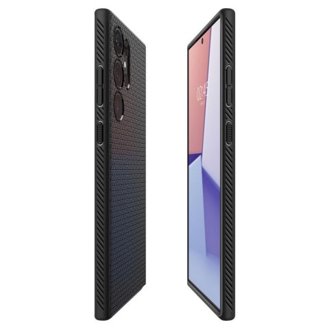 Etui pokrowiec na Samsung Galaxy S23 Ultra Liquid Air - czarny mat SPIGEN
