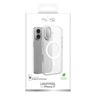 Etui pokrowiec na iPhone 17 Lightfeel MagSafe - przezroczysto białe PURO