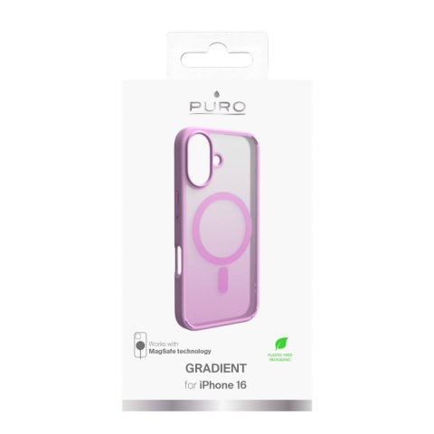 Etui silikonowe do iPhone 16 Gradient MagSafe - różowe PURO