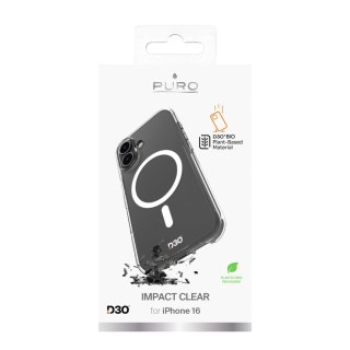 Etui silikonowe do iPhone 16 Impact Clear D3O MagSafe - przezroczyste PURO
