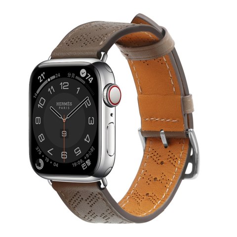 Pasek skórzany opaska bransoleta do Apple Watch 38 / 40 / 41 mm - ciemnobrązowy