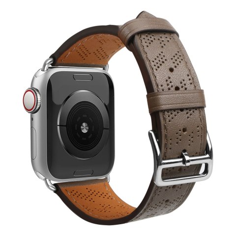 Pasek skórzany opaska bransoleta do Apple Watch 38 / 40 / 41 mm - ciemnobrązowy
