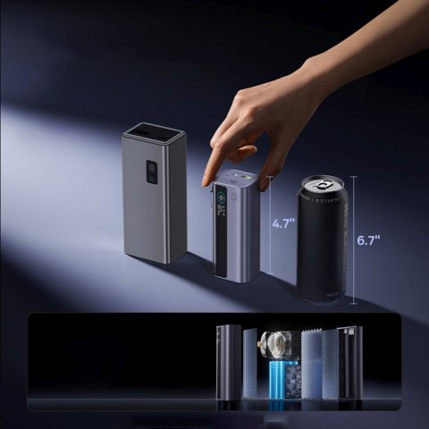 Powerbank 10000mAh EnerGeek GR11 ze zwijanym kablem 100W - szary BASEUS