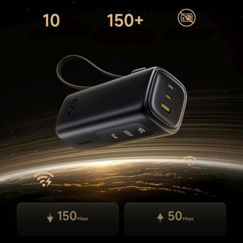 Powerbank 20000mAh USB-A USB-C z funkcją Wi-Fi 67W - czarny BASEUS