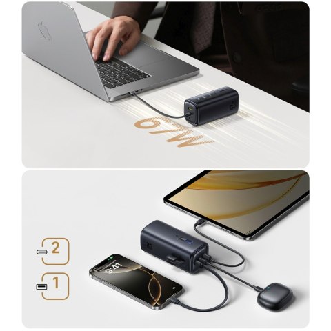 Powerbank 20000mAh USB-A USB-C z funkcją Wi-Fi 67W - czarny BASEUS