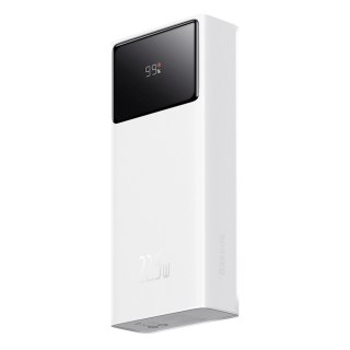 Powerbank 20000mAh USB-A USB-C z wyświetlaczem kablem 22.5W - biały BASEUS