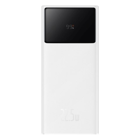 Powerbank 20000mAh USB-A USB-C z wyświetlaczem kablem 22.5W - biały BASEUS