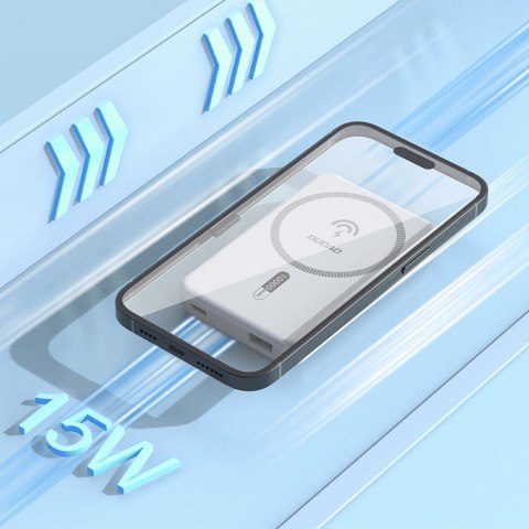 Powerbank magnetyczny K14S 5000mAh USB-A USB-C 20W - biały DUDAO