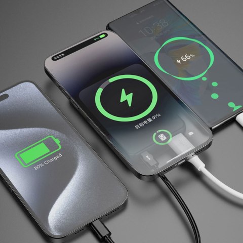 Powerbank magnetyczny K14S 5000mAh USB-A USB-C 20W - czarny DUDAO