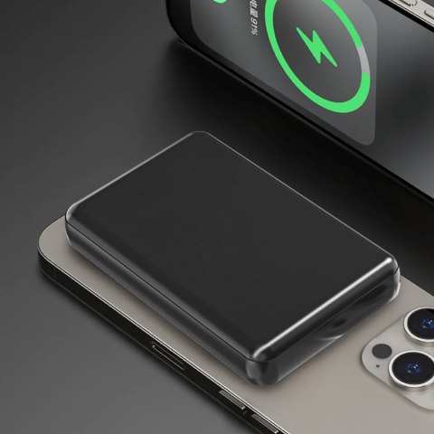 Powerbank magnetyczny K14S 5000mAh USB-A USB-C 20W - czarny DUDAO