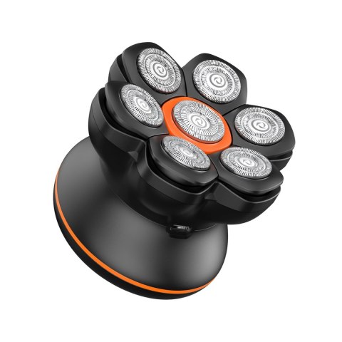 Golarka elektryczna do głowy i zarostu 7 głowic LED USB-C - czarna MAXGROOM
